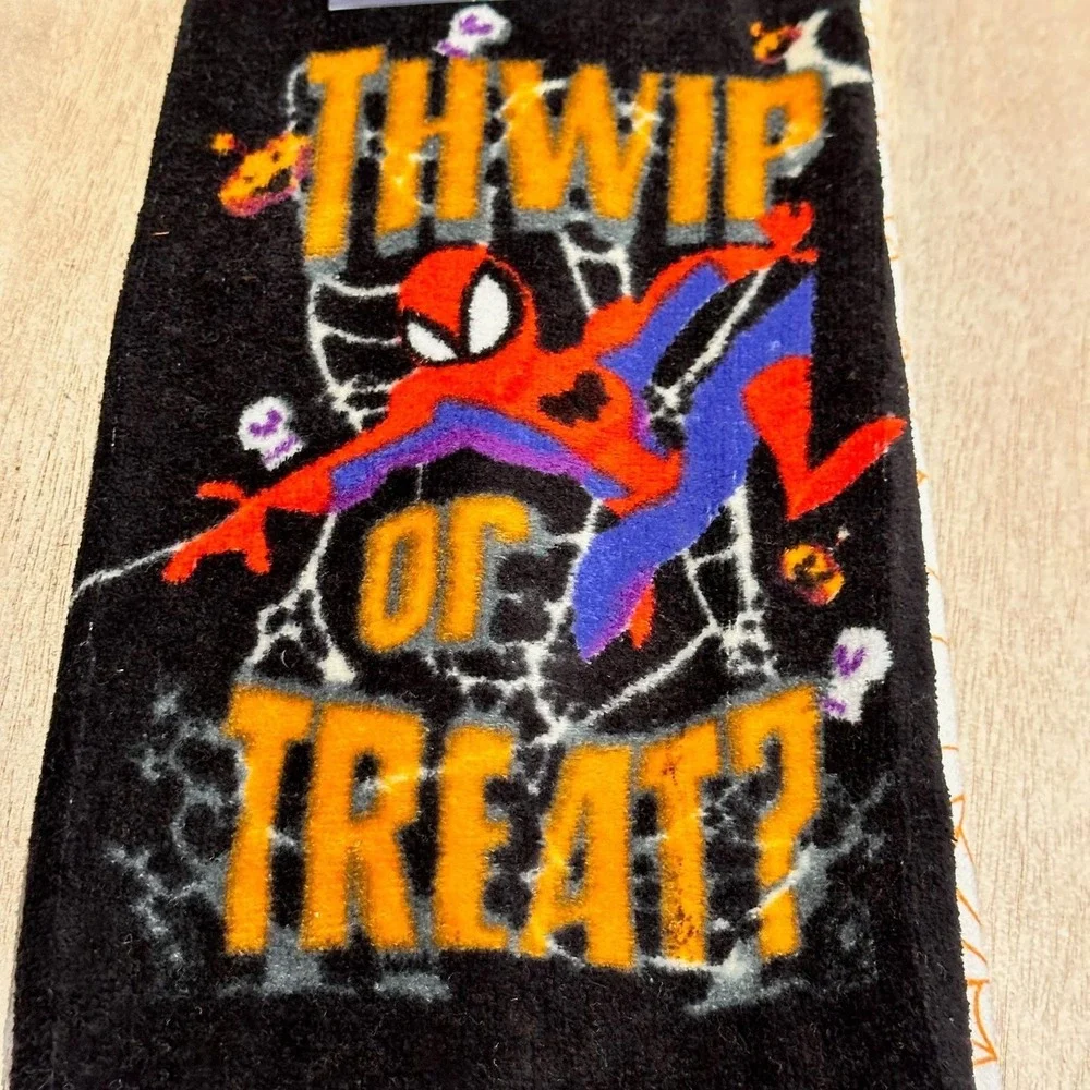 Marvel Spider-Man Halloween Kitchen Towels Set of 2 Thwip or Treat Black White